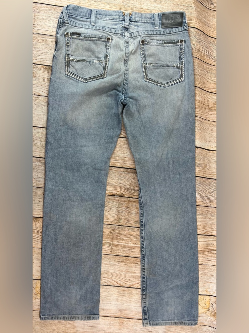 Mens Ariat M2 Stirling Traditional Relaxed Bootcut Denim Blue Jeans Size 38x32